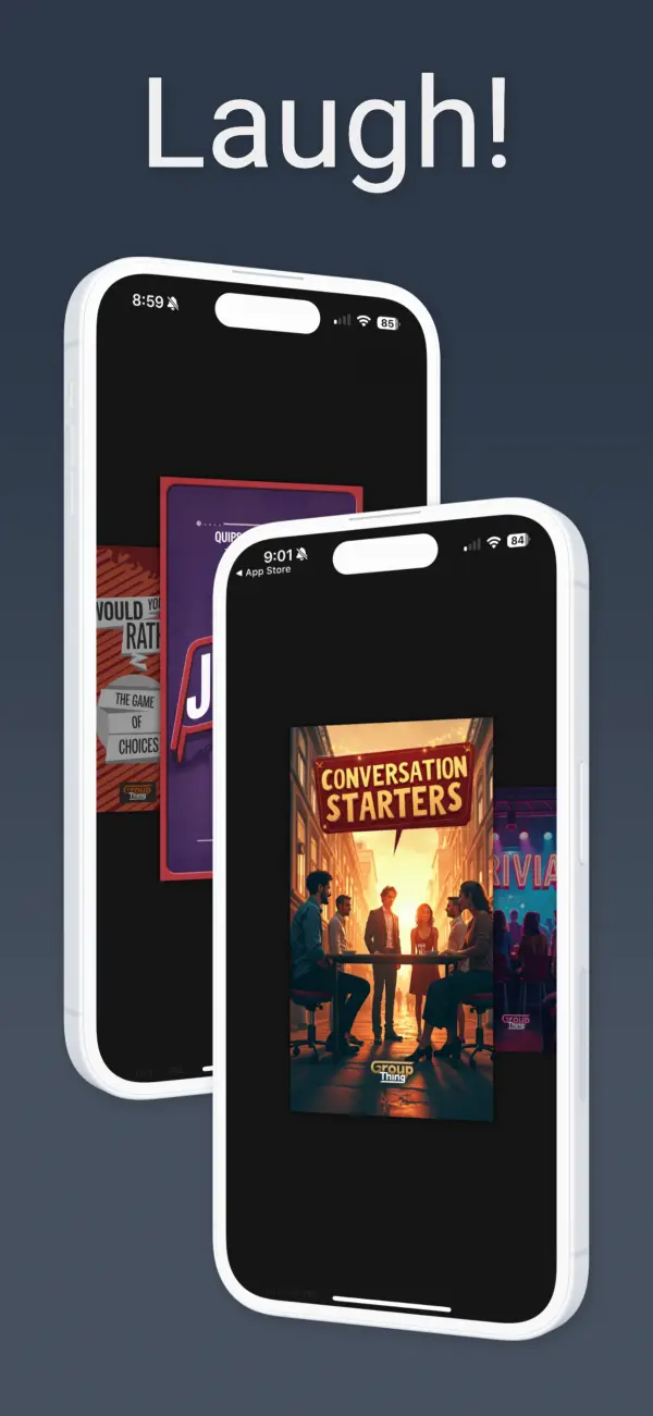 Laugh! The game picker with Would You Rather and Conversation Starters cards